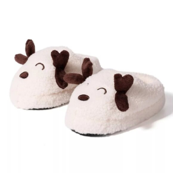 Plush Novelty Slippers Kids' Reindeer Size S/M 10T-11T Christmas Gift Ideas - Picture 1 of 6